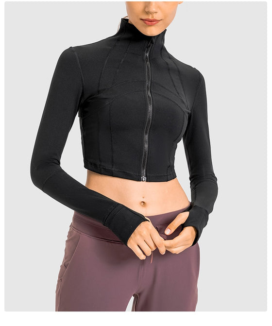 Cropped Zip-Up Yoga Jacket